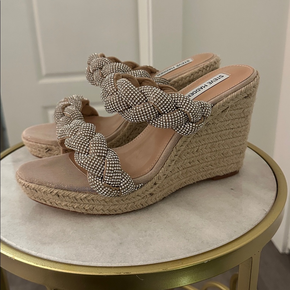 Steve Madden Sparkle Uzo Espadrille Wedge - Picture 2 of 6
